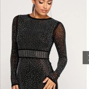 Windsor Black Rhinestone Embellished Dress Sixe M